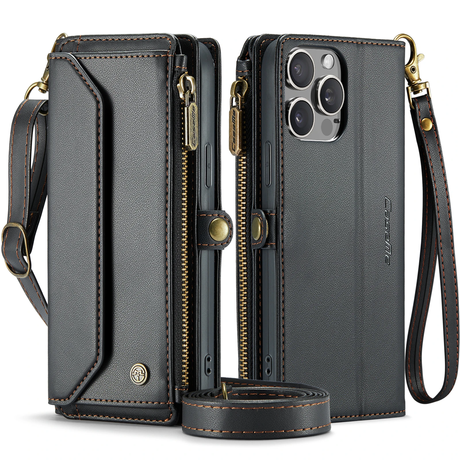 

CaseMe Crossbody Wallet Case for iPhone 15 Pro Max 7G 8G XR XS Max 11 Pro 12 13 Mini 14 Plus Retro Leather Magnetic Flip Cover