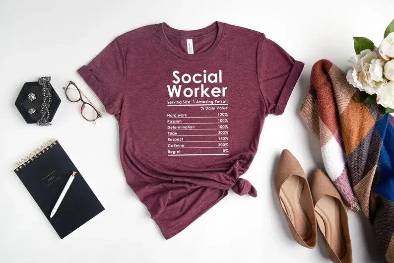 Social Worker Shirt Social Worker Nutrition Facts Shirts Social Worker Gifts 100%  Cotton O Neck Short-Sleeve Unisex T-Shirt