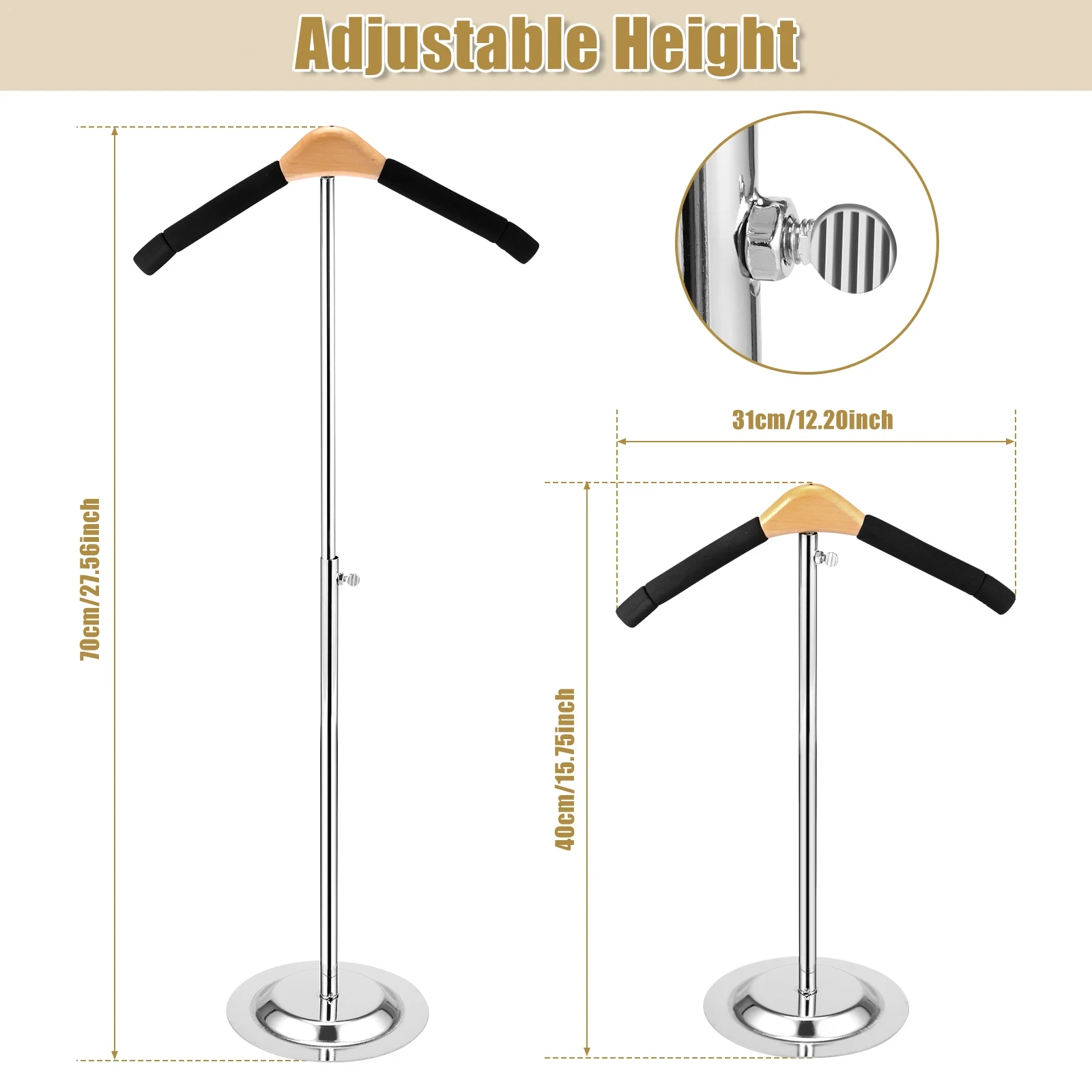 Adjustable T Shirt Display Stand Flexible Shoulder Stand Shirt Rack Portable Garment Coat Holder Multipurpose Hanging Clothing