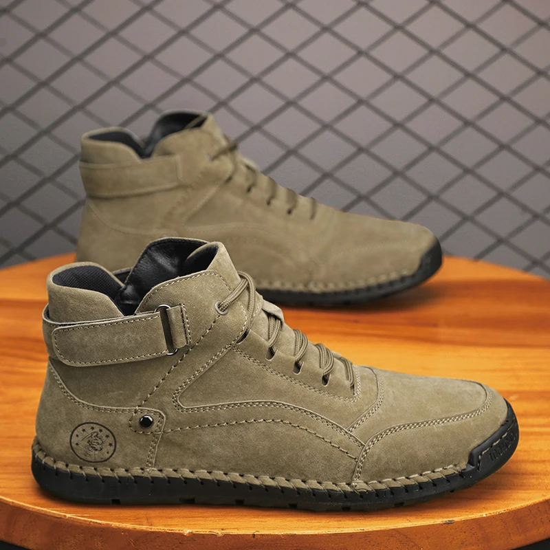 

Mid-top Shoe Casual Sneaker Casual Shoe Ankle Boots Loafers Round Toe Leather Fashion Sports and Leisure Non-slip Work Boots