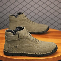 Mid-top Shoe Casual Sneaker Casual Shoe Ankle Boots Loafers Round Toe Leather Fashion Sports and Leisure Non-slip Work Boots