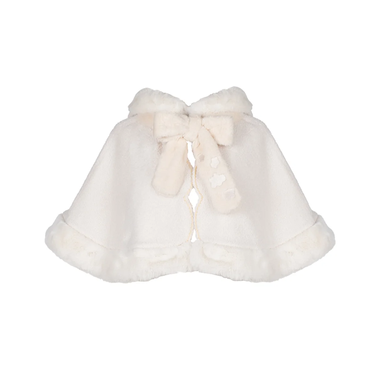 Japanese Kawaii Girls Cosplay Lolita Winter Hat Cloak White Fluffy Warm Sheep Ears Cute Cartoon Sweet Solid Color Cloak