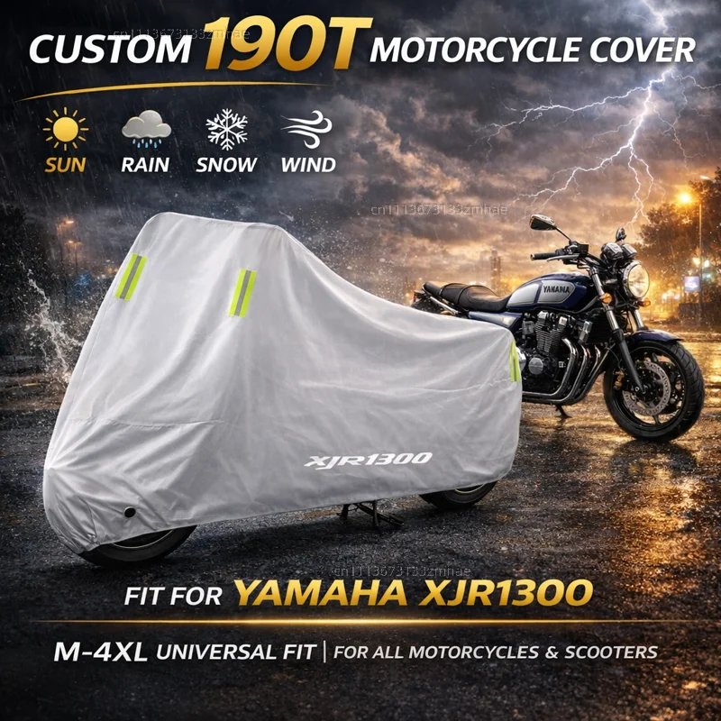 For YAMAHA XJR 1300 XJR1300 1998-2008 Motorcycle Cover Waterproof Heavy Duty Outdoor Rain Dust Sun Protector