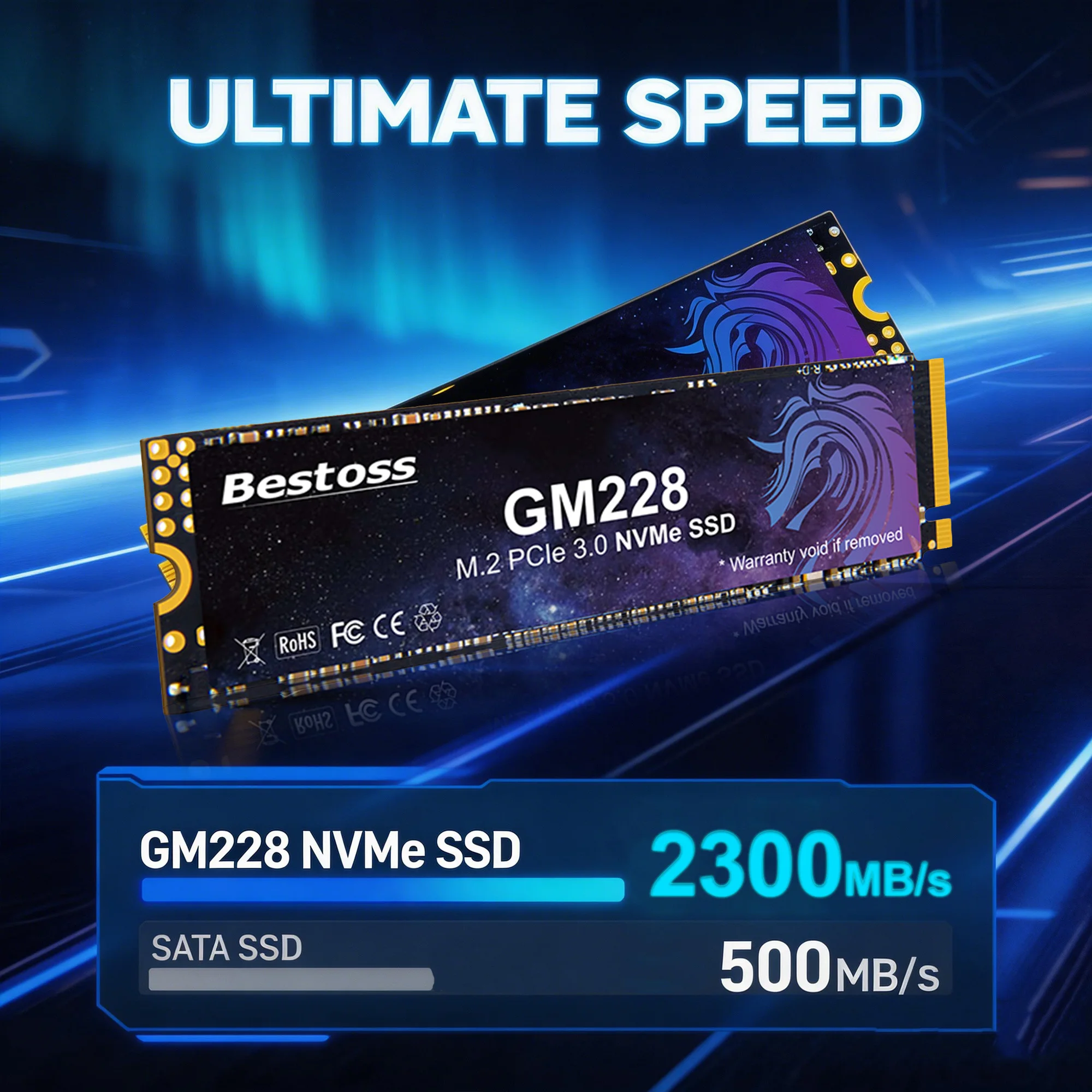 

Bestoss Internal M.2 2280 NVMe PCIe 3.0 x4 SSD 128G 256GB 512GB 1TB 2TB Solid State Drive for Laptop and Desktop