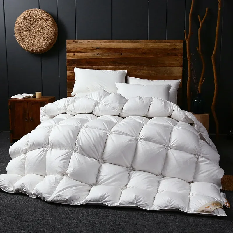 95% white goose down double-layer fiber fabric down quilt fluffy, soft, light and warm winter quilt 200 * 230cm / 1.5kg