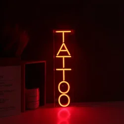 Neon Signs Tattoo Salon LED Pink Wall Art Decoration Neon Lights Suitable For Commercial Shop Sign Bedroom USB TATTOO Neon Signs