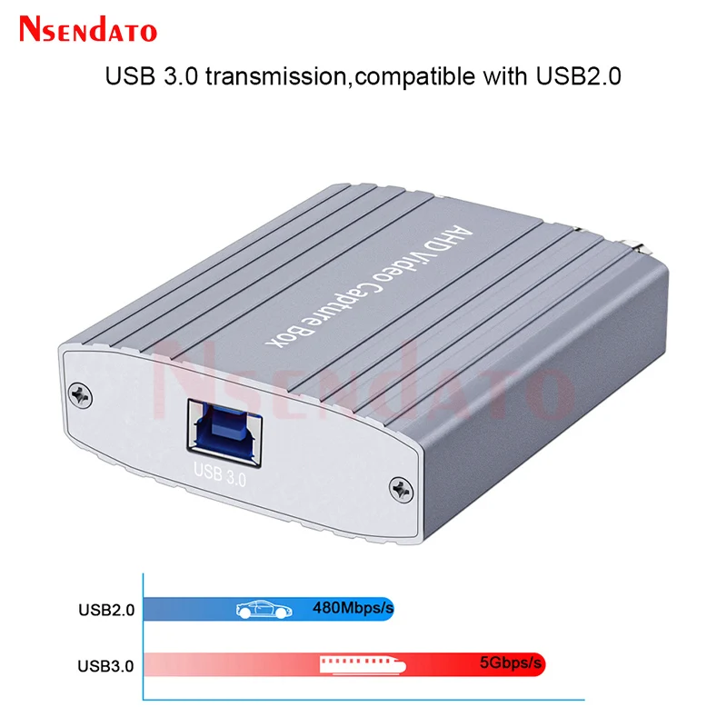 1/4 Channel AHD to USB 3.0 Video Capture Device 1080P USB3.0 AHD Video Capture Card Record For OBS Vmix Live Streaming Broadcast