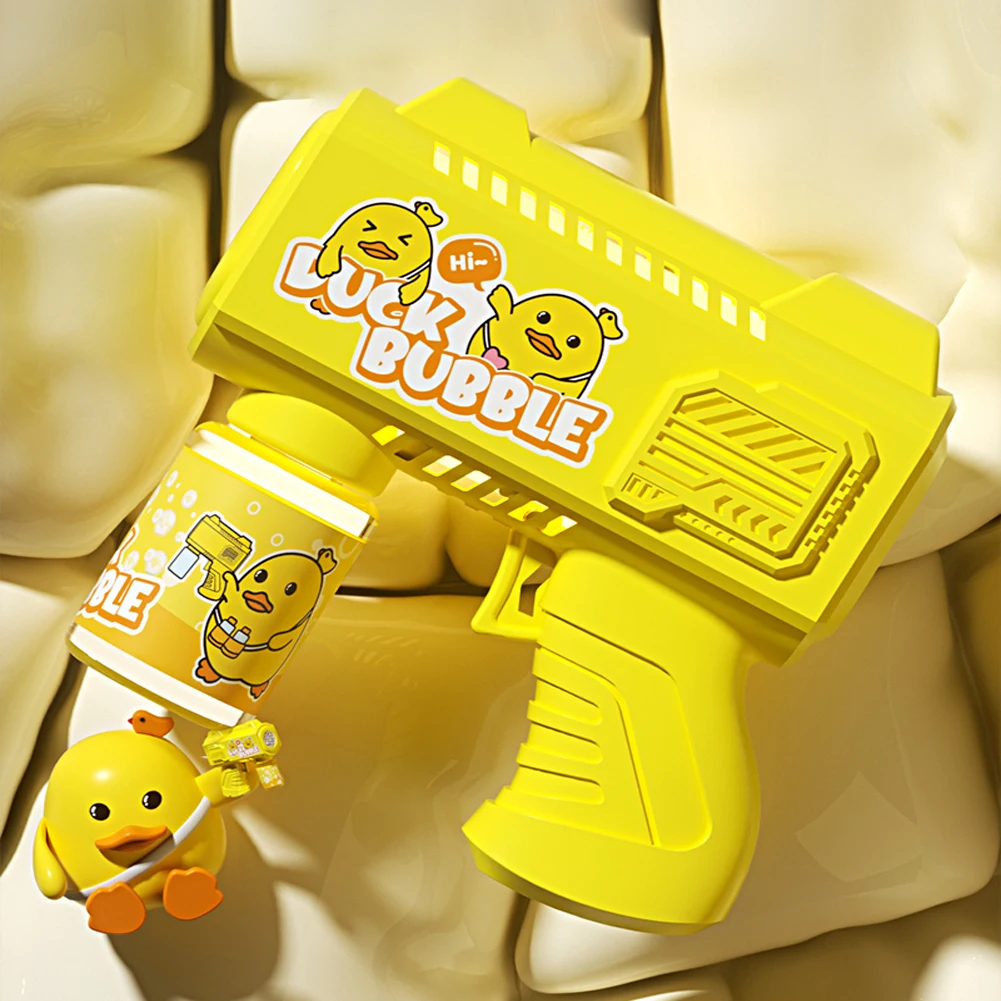 Jouet de soufflage de bulles de canard jaune entièrement automatique, pistolet à bulles, machine à bulles extérieure, cadeau, jouet cadeau de vacances (sans eau à bulles)