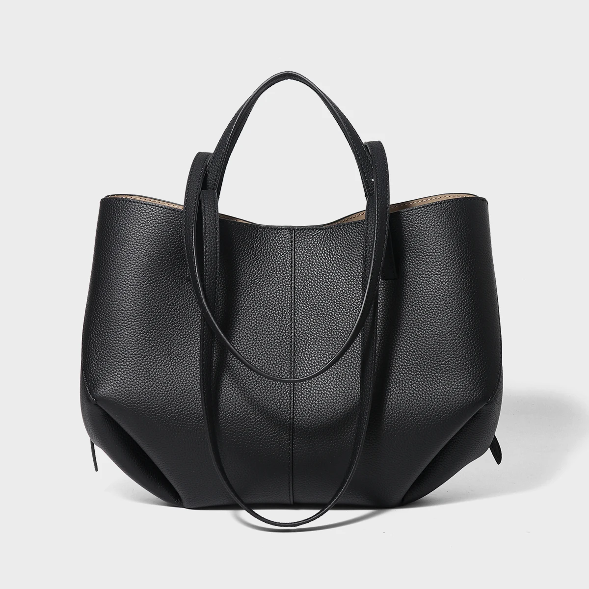 

First-Layer Cowhide Fashionable and Elegant Handbag Design Tote Bag Large Capacity Leather Versatile Shoulder Bag