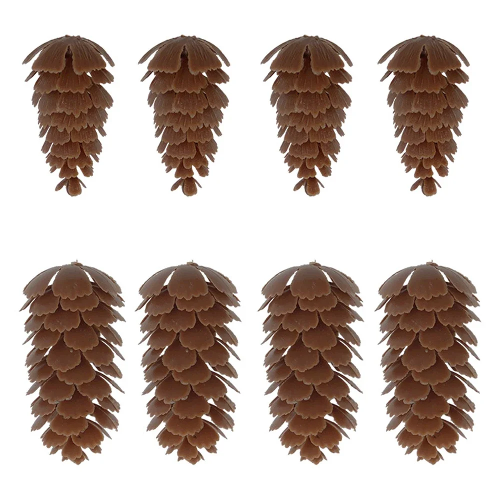 24pcs Artificial Pine Nuts Cones Realistic Pinecones Small/Big Flower Arrangement Christmas Tree Hanging Ornament Garden Outdoor