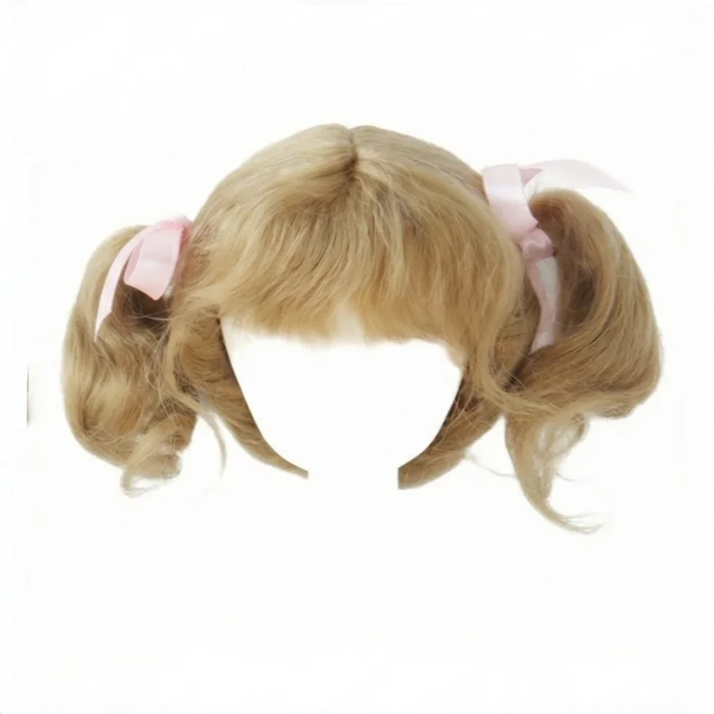 Mohair Doll wigs  JD613 5-6inch 6-7inch  Twins Mini sausage rolls Pony  Mohair BJD wig  1/8  OB11 1/6 YOSD Dol accessories