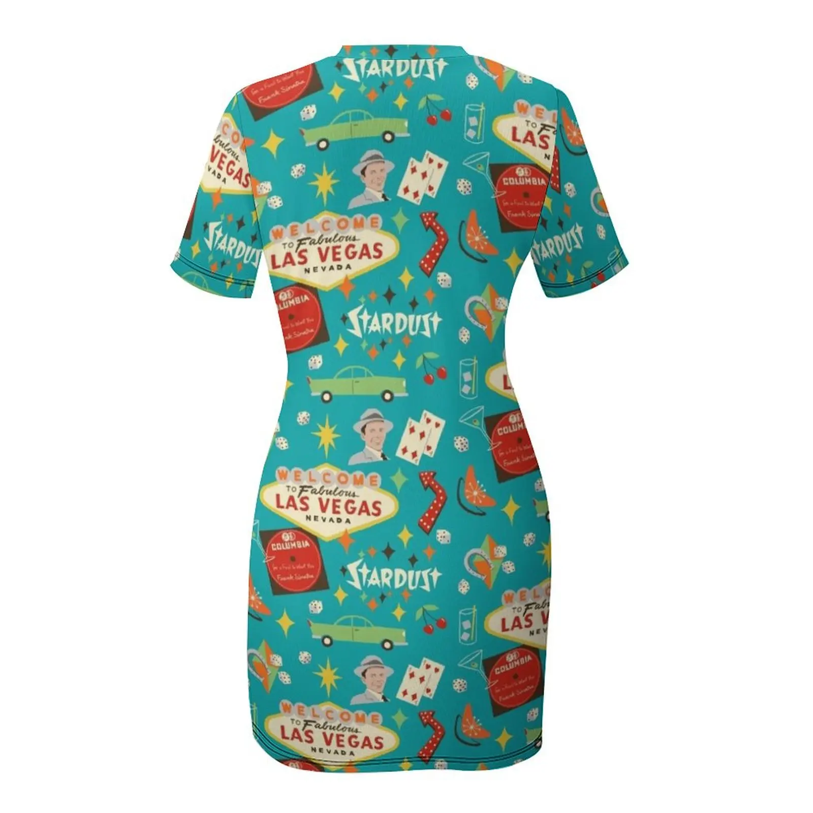 Vintage Las Vegas Short Sleeved Dress Women's summer skirt summer clothes Dress image 5
