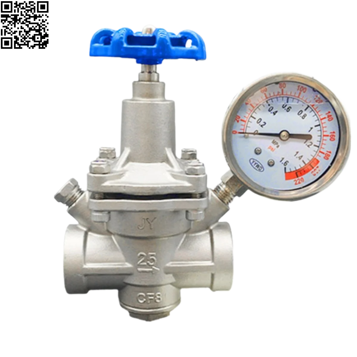 YZ11 DN40 Adjustable Branch Pipe Threaded Tap Water Steam High Temperature Pressure Reducing Valve 304 with spare parts diaphram