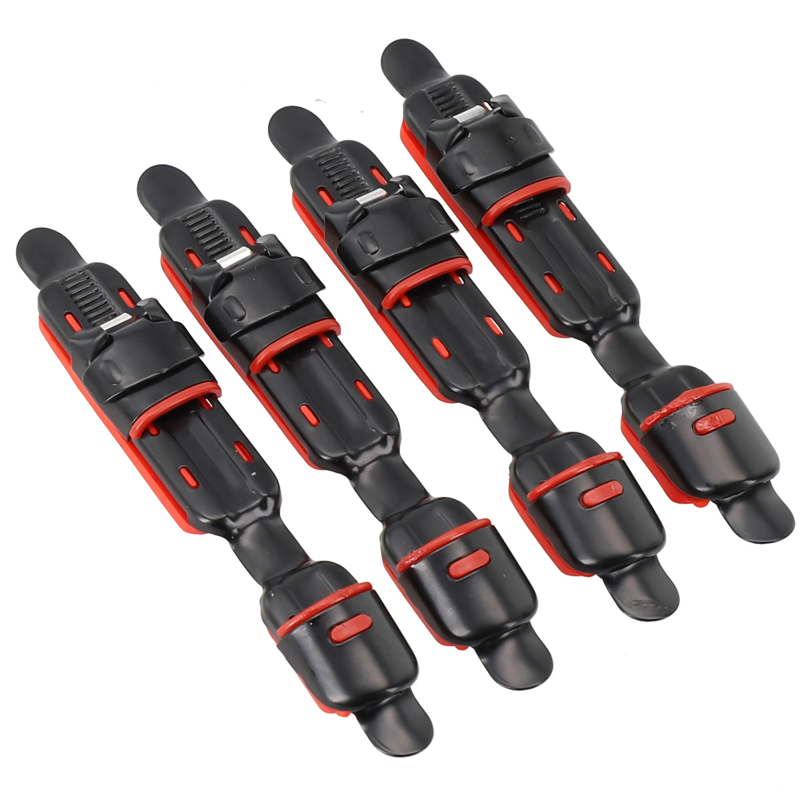 Plastic and Metal Fishing Reel Seats Set of 4 for Reels with Red Bottom Washer for Rod Protection and Stability