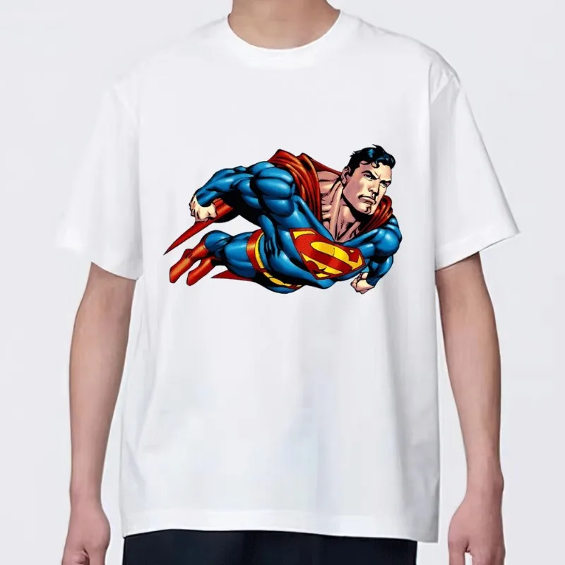 MINISO S-Supermans T Shirt Men Couple Combination Clothes Short Sleeve Collar Fashion woman Cotton