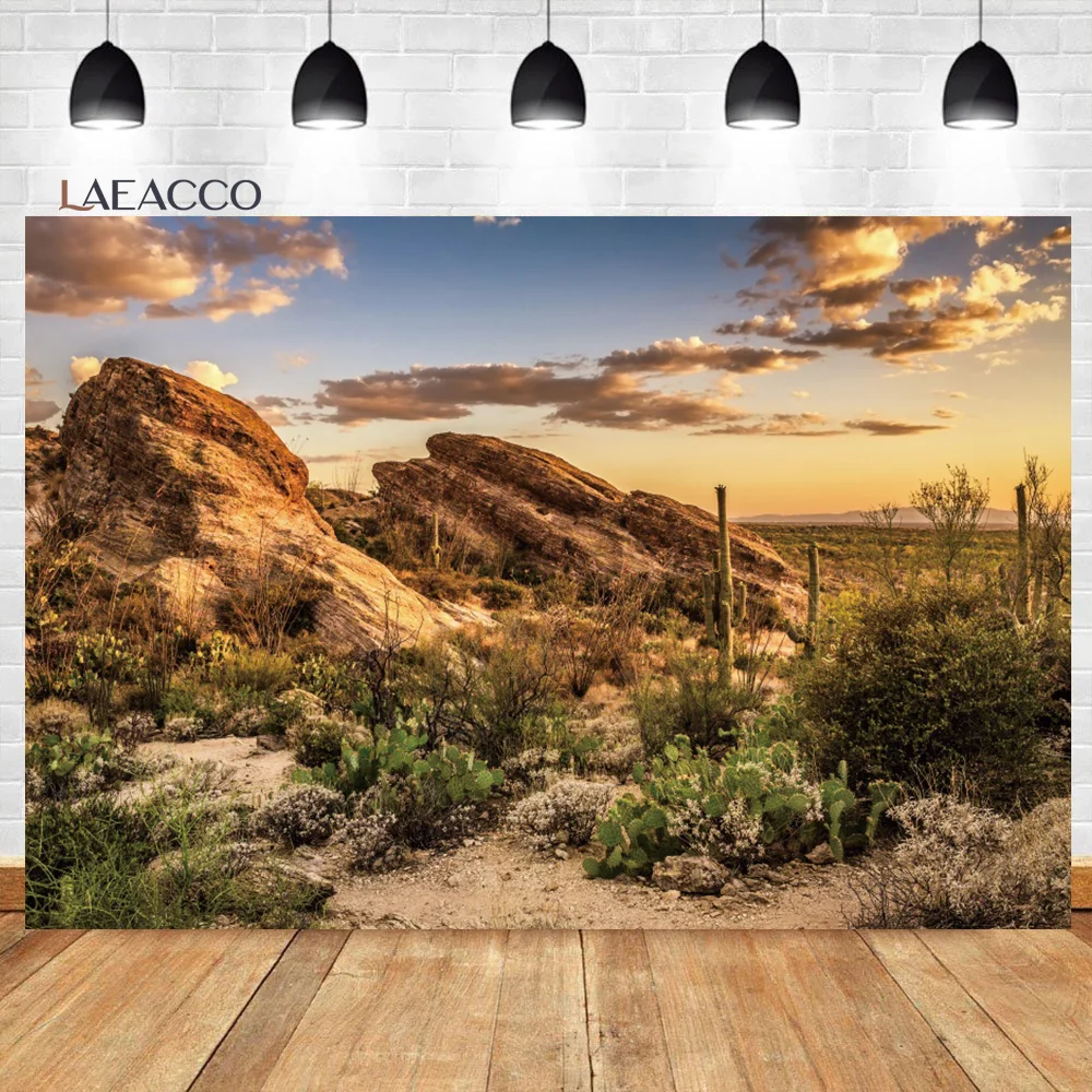 Laeacco Joshua Tree National Park Desert Natural Landscape Room Decor Backdrop Fotograficzne tło fotograficzne do studia fotograficznego