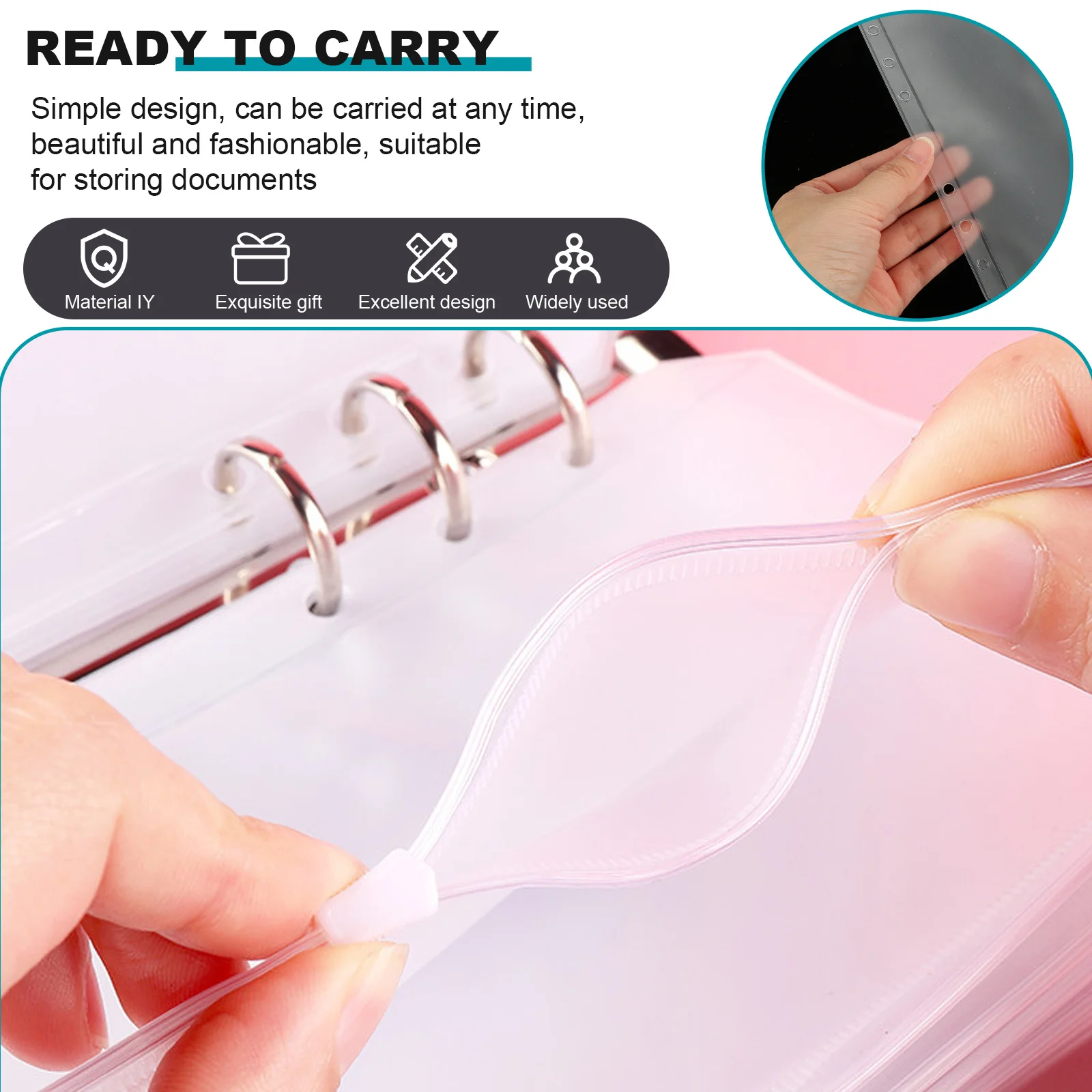 

10Pcs Transparent Documents Bag Zipper Storage File Organizer Convenient Document Holder for Study Office