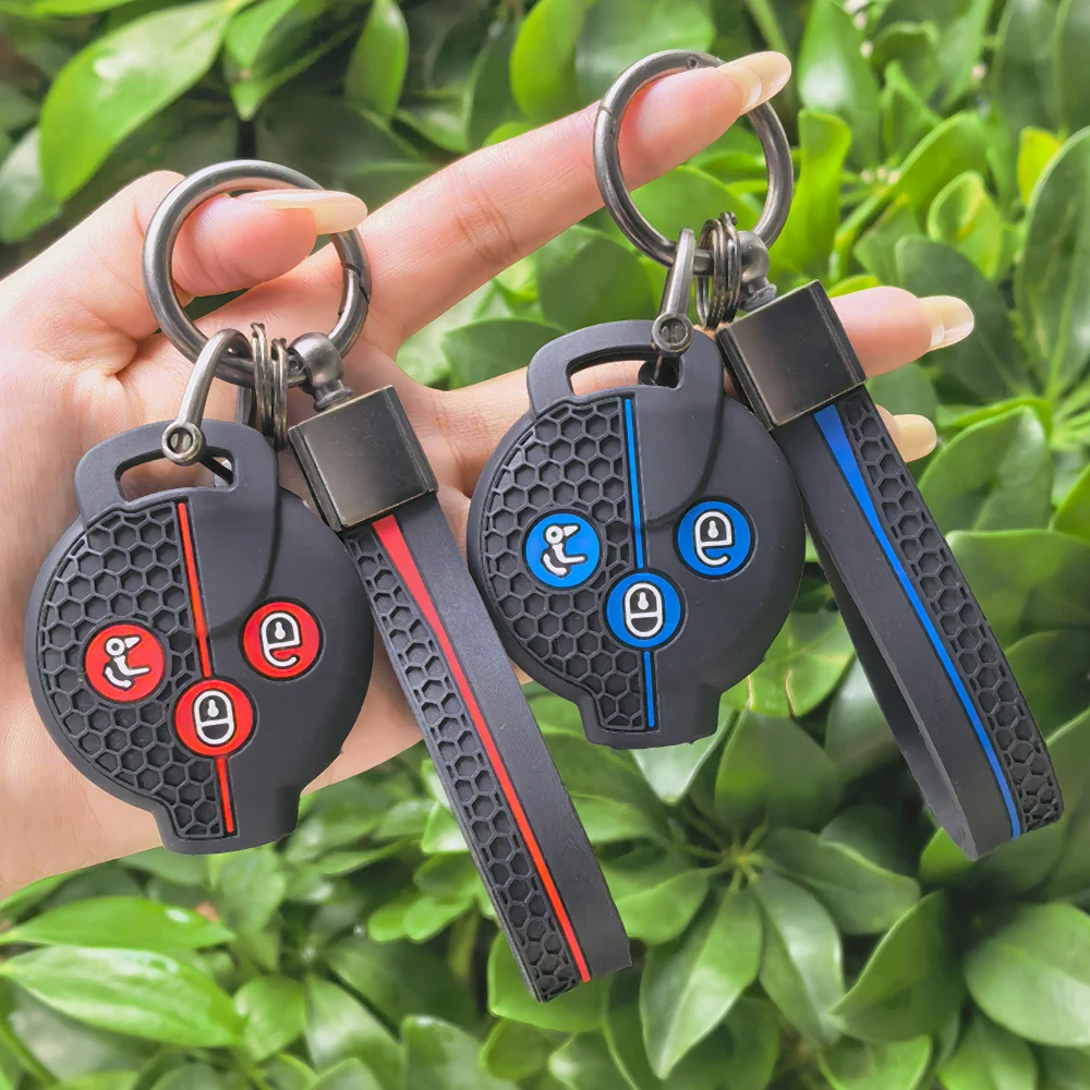 Silicone Car Key Case Remote Cover For Benz Smart 451 Smart 450 Chiave Roadster Crossblade Fortwo Roadster K Forfour Accessories