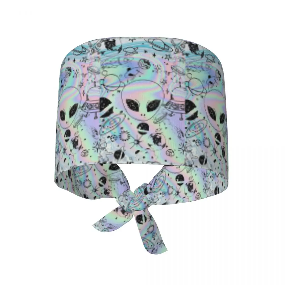 Green Alien Universe Wondrous Cosmos With Planet And Stars Scrub Hat Doctor Working Surgical Cap Adjustable Nursing Caps