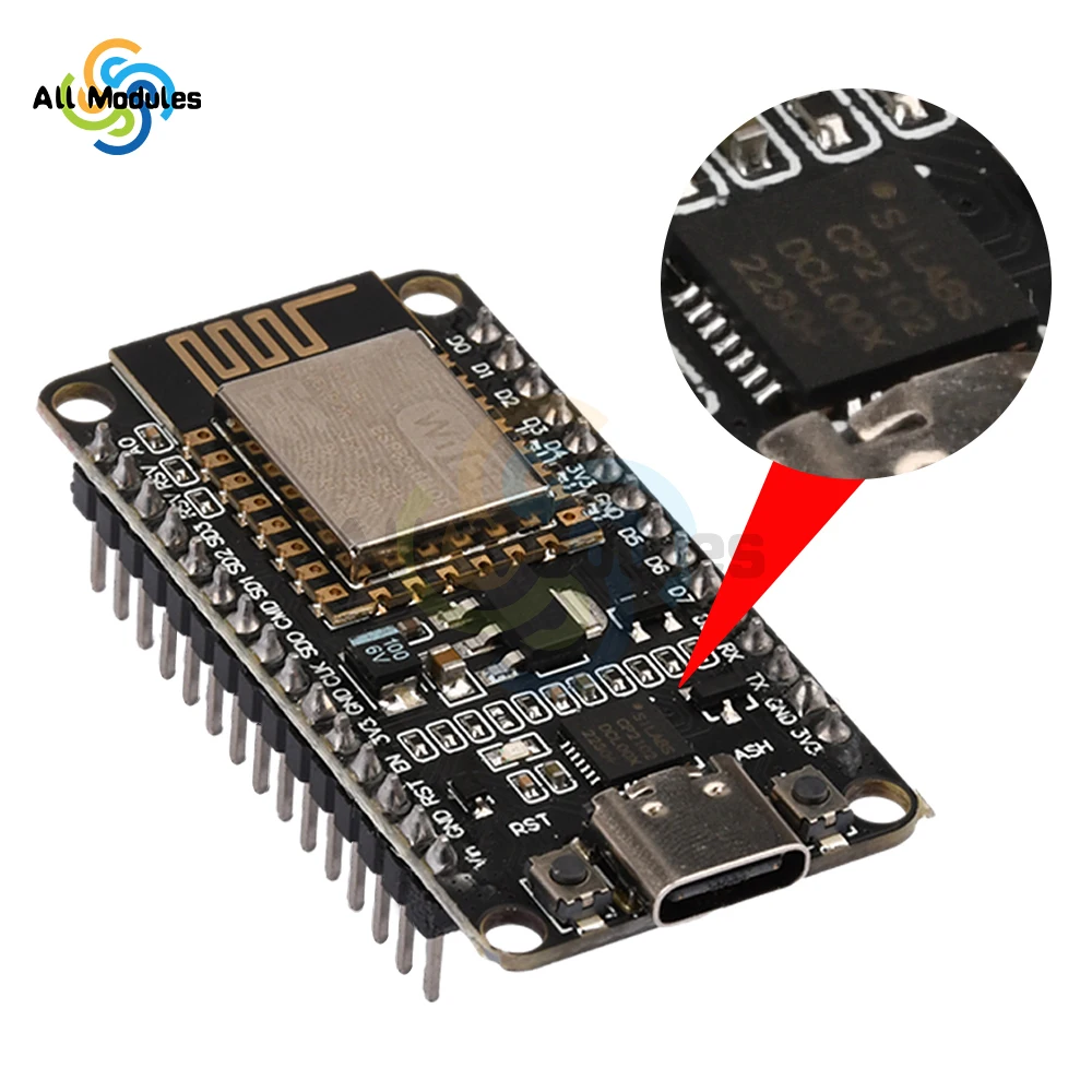 ESP8266 NodeMCU CP2102 ESP-12E Development Board Open Source Serial Module Works Great for Arduino IDE