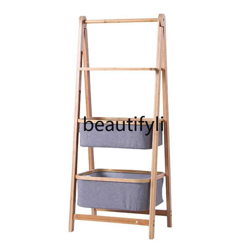 

Bathroom Toilet Floor-to-ceiling multifunctional rack Dirty clothes storage rack