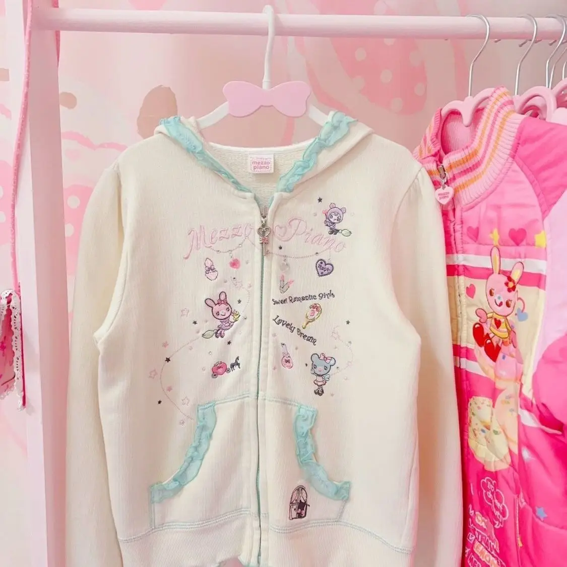 

Японская мультяшная толстовка Y2K для девочек, весенне-осенняя, с милыми ушками, на молнии, с длинными рукавами, женская