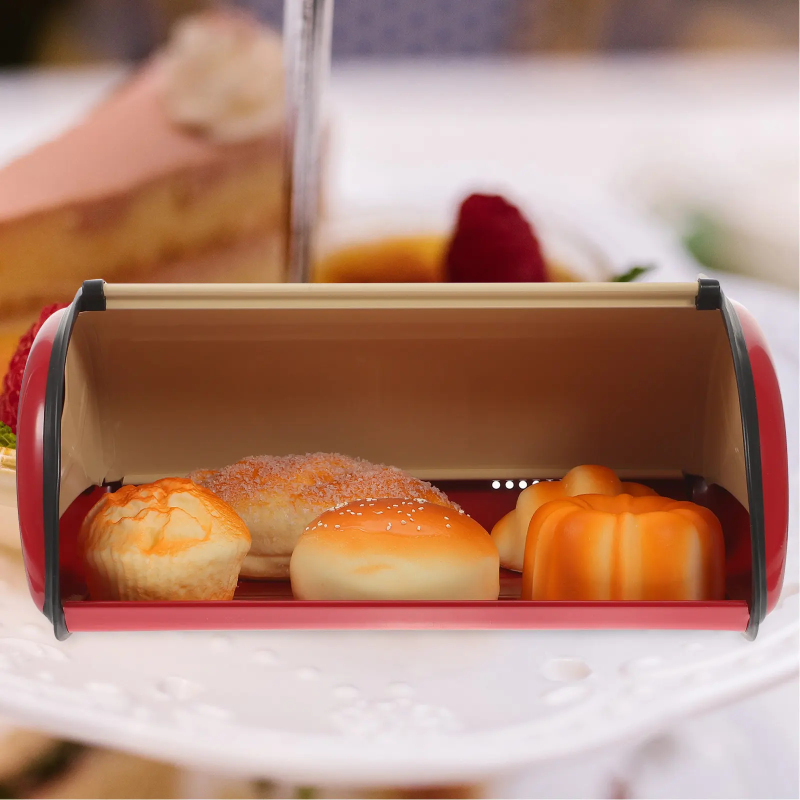 

Bread Bin Kitchen Bread Storage Box Large Capacity Metal Container for Home Shop Bakery Countertop Organizer Kitchen Organizer