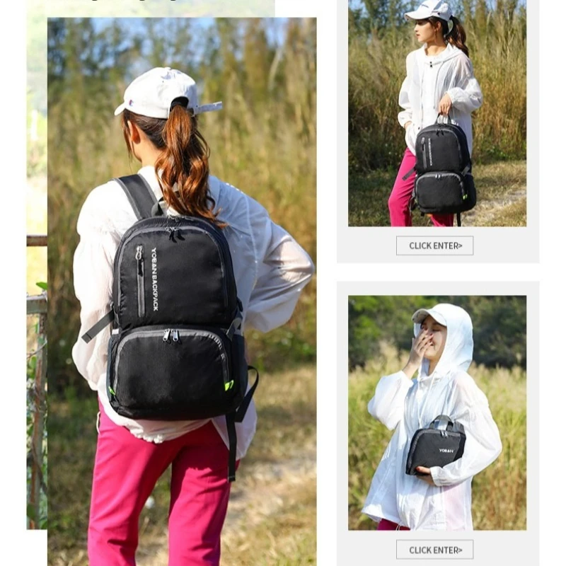 حقيبة ظهر رياضية للسفر ذات سعة كبيرة قابلة للطي للمشي لمسافات طويلة في الهواء الطلق حقيبة تسلق الجبال مقاومة للماء