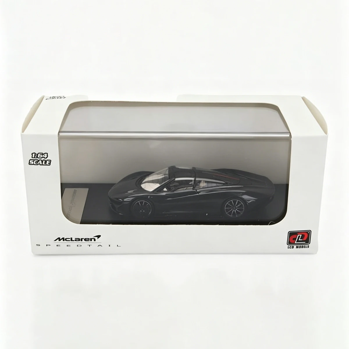 LCD Models 1:64 McLaren Speedtail Full Carbon Fiber Black Diecast Model Car With Display Base In Stock Ready To Ship