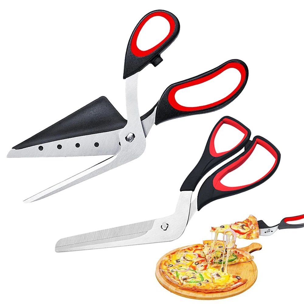 

Pizza Scissors Stainless Steel Pizza Cutter Scissors Easy Cutting Pizza Spatula Slicer Tools with Ultra Sharp Detachable Blade