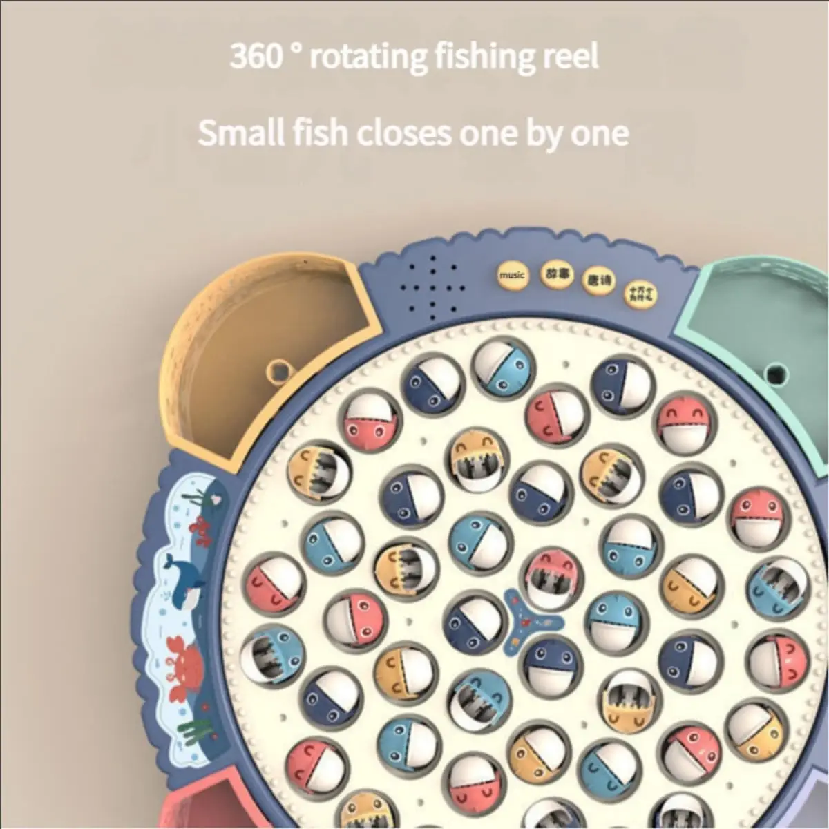 Jeu de pêche magnétique interactif pour enfants - Jouet de pêche électrique avec musique et poisson spinning