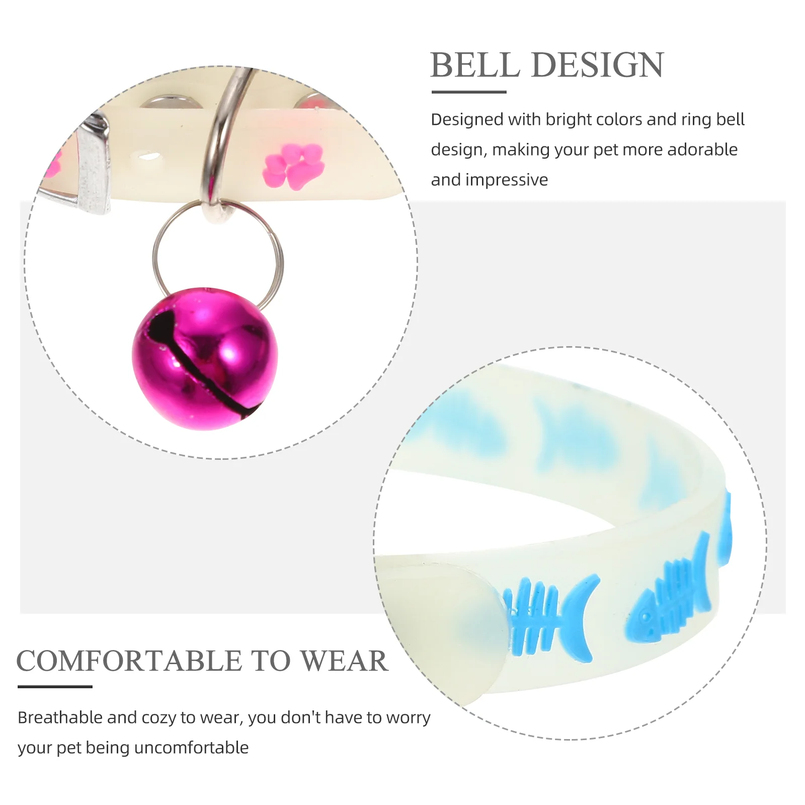 3 Pcs Dog Necklaces for Small Dogs Fluorescent Pet Collar Belt Puppy with Bell Travel