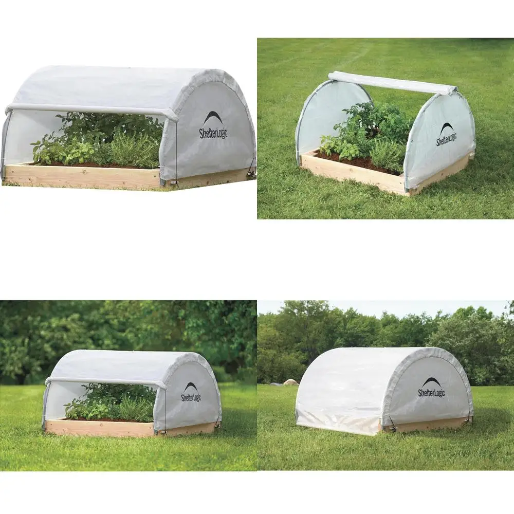 

4x4 круглая теплица с приподнятой крышей, водонепроницаемый полупрозрачный чехол, идеально подходит для садоводства на заднем дворе