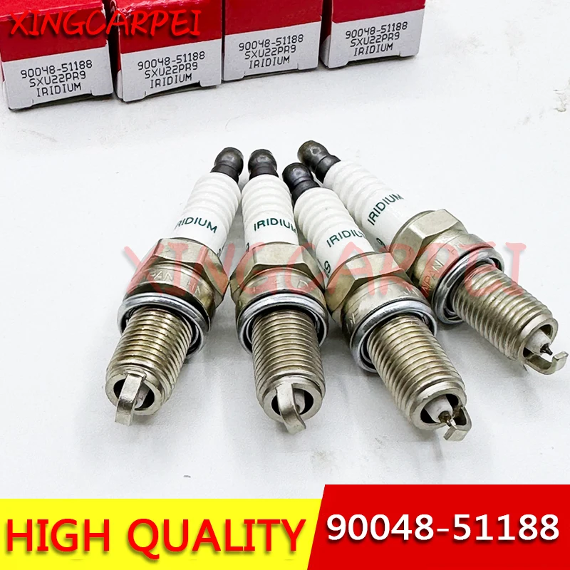 Juego de 4-6 bujías de iridio 90048-51188 SXU22PR9 para Toyota Avanza, Daihatsu Passo, YRV, Vois, Passo Sette, BB Rush, pieza de repuesto para automóvil