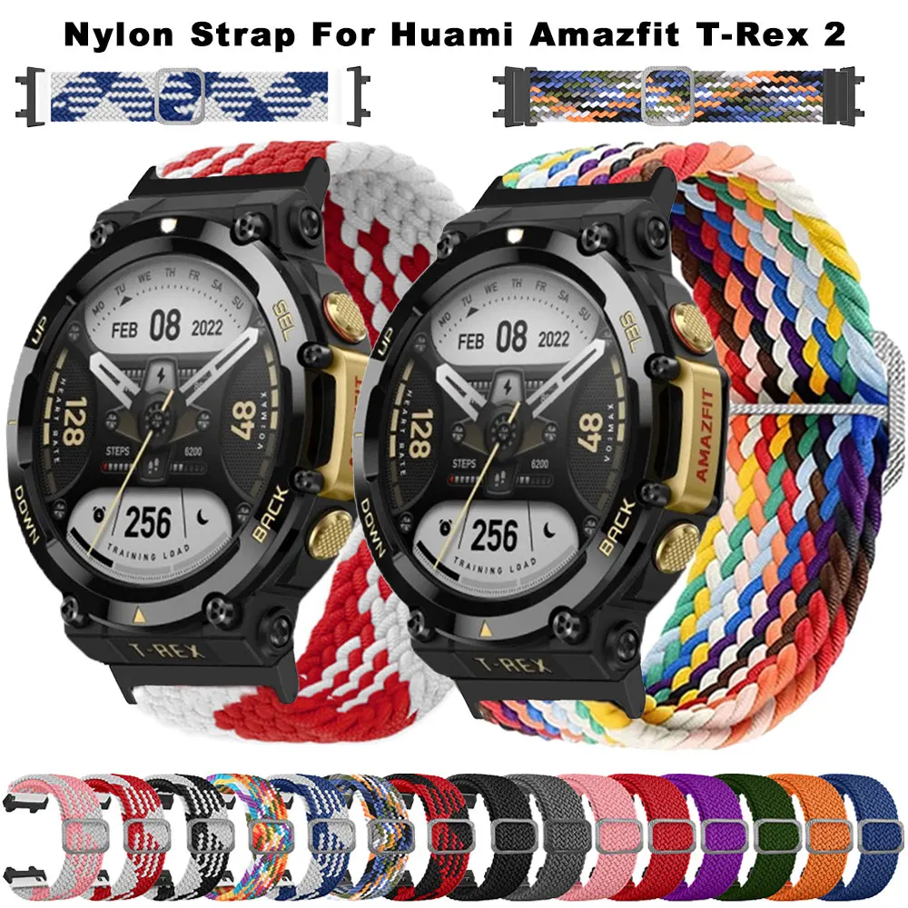 For Xiaomi Amazfit T-Rex 2 Nylon Loop Watchband Soft Elastic Replacement Bracelet Strap For Huawei Amazfit T Rex2 Watch Band