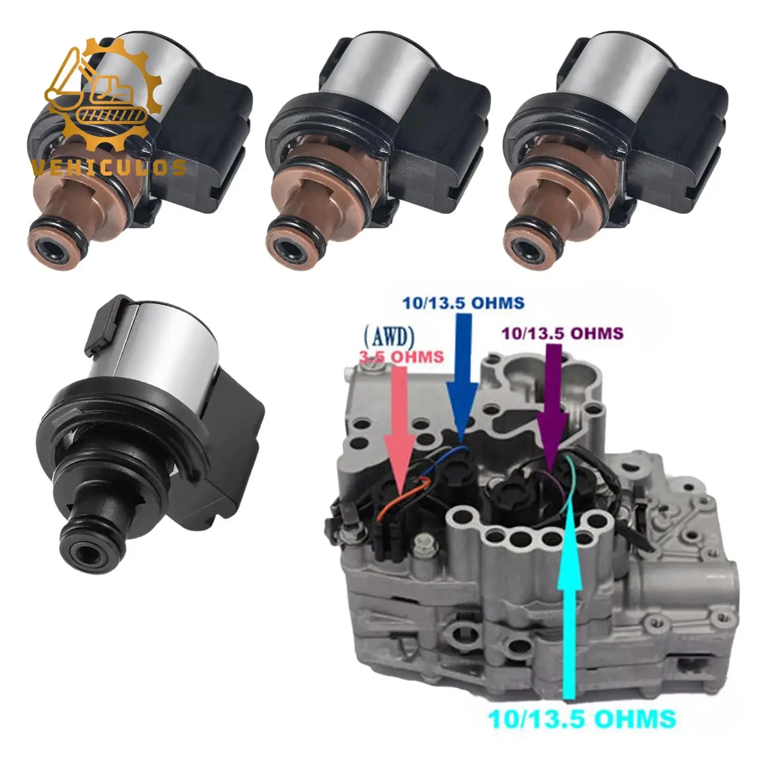 4x conversor de torque lock-up & awd solenóide kit para subaru tr580 tr690 cvt crosstrek forester legado outback impreza