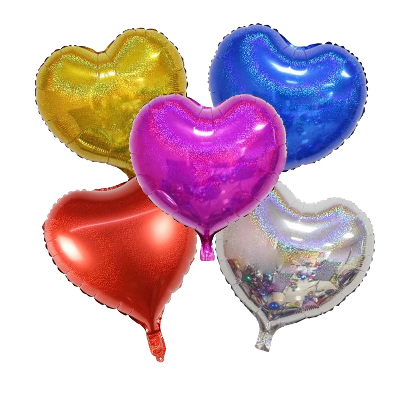 18inch laser Star Heart Foil Helium Balloons Birthday Party Decoration Festival Wedding Bar Decor Balloon Baby Shower Supplies