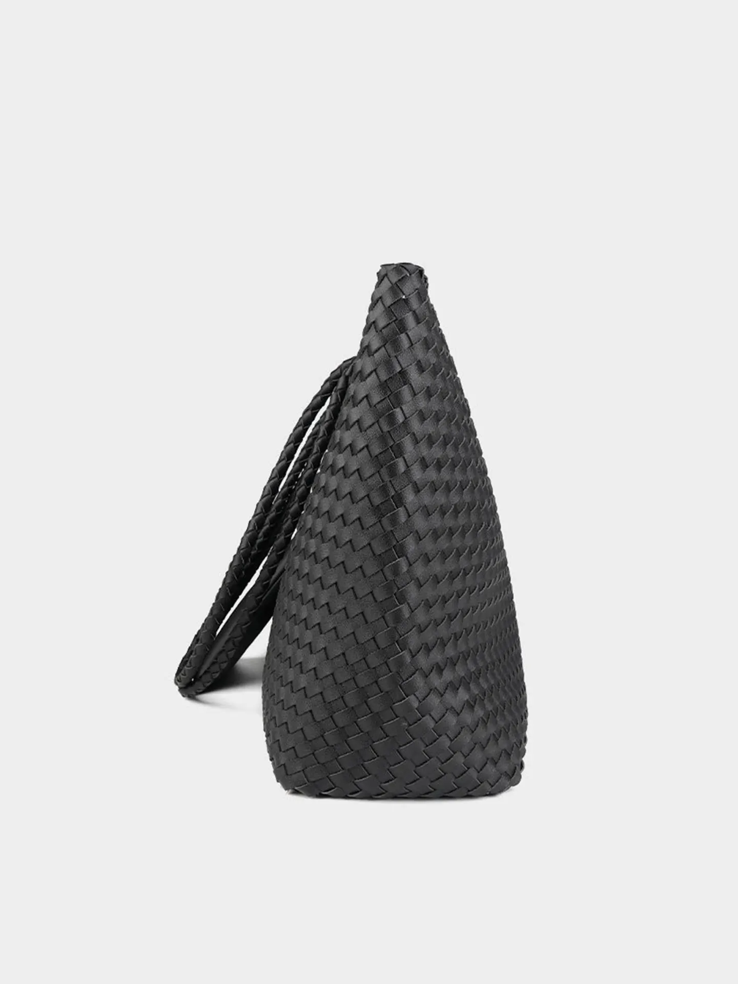 

Large Capaci Tote Bag Handwoven oulder Bag Pure Color Commuter Bag Sli Briti Sle Casual PU Leather Handbag
