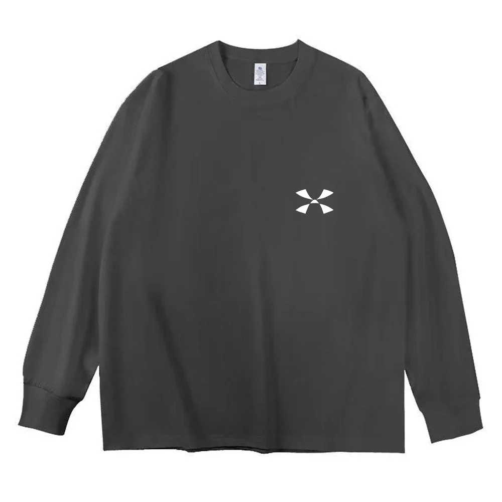 100% Cotton Long Sleeve T-Shirt Men Solid Basic Crew Neck Soft Casual Top view 2