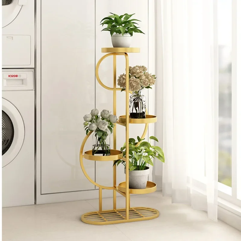 Multi-layer Ironwork Flower Rack Plus Coarse Carbon Steel Plant Shelves Living Room Plant Stand Versatile Scene Indoor Gardening