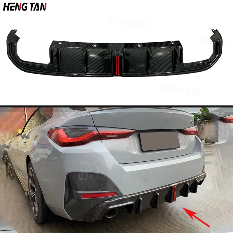 Dry Carbon Fiber Car Rear Bumper Lip Diffuser Spoiler Parts For BMW 4 Series G26 425i Four-Door Upgrade Body kit