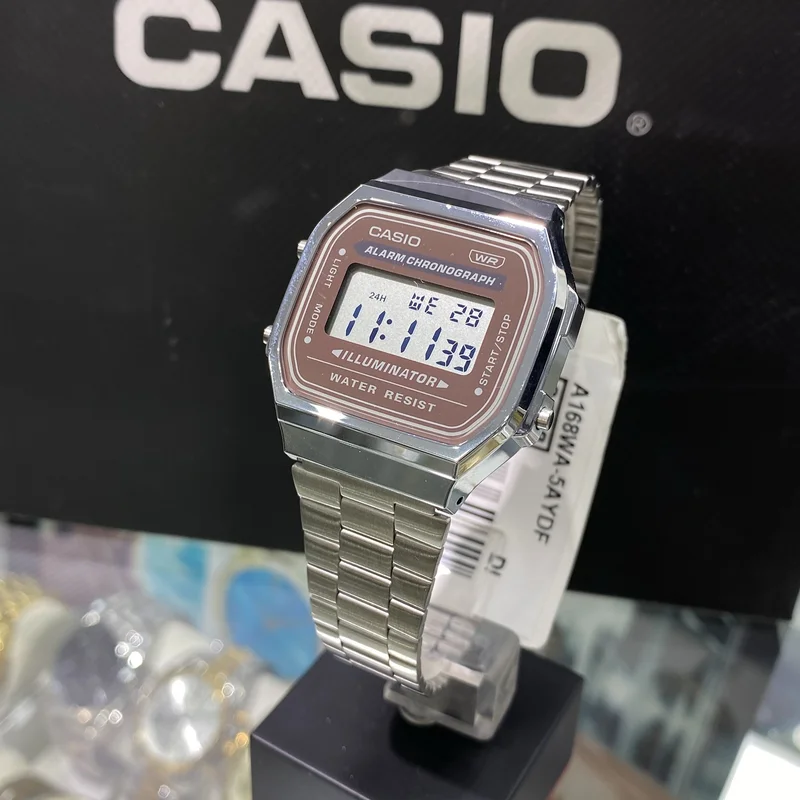 ساعة كاسيو أصلية للرجال كوارتز جديدة مربعة الشكل ومنبه طاقة كرونوغراف وساعة رقمية مقاومة للماء