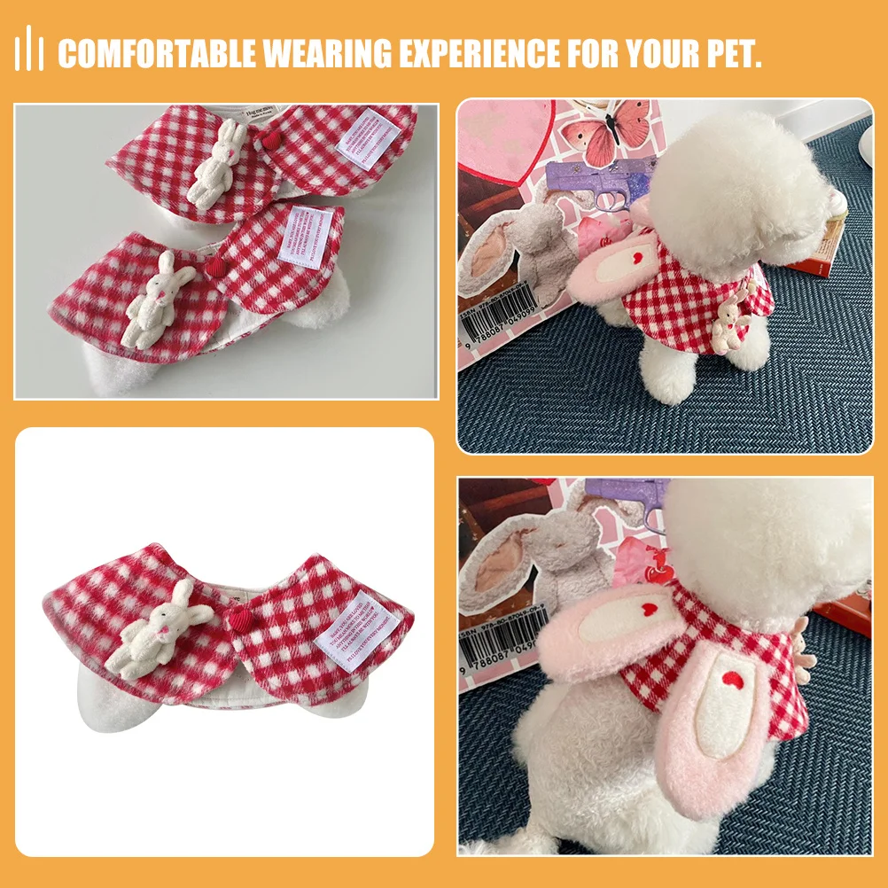 

Pet Rabbit Cape Easter Neckerchief For Dog Cat Adjustable Holiday Costume Cotton Decorative Accessory