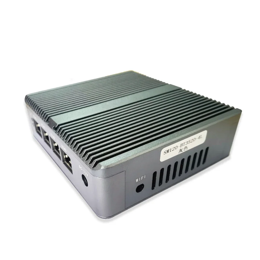 Cpu E3825 Pfense Mini Router Server ,4*1000M Nic I211 Lan, Ondersteuning Hdd Ssd Linux, Hd Vga Dual Display ,Fanless Desktop Computer