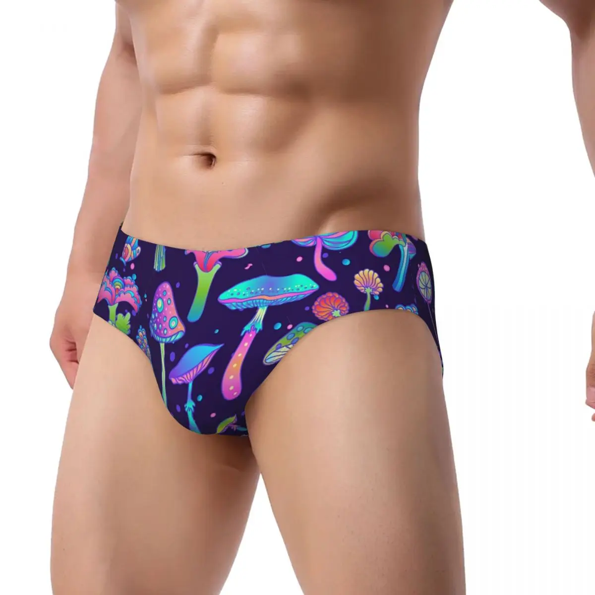 Custom Men's Psychedelic Magic Mushroom Trippy Hippie Panties Underwear Male Comfort Briefs Underpants