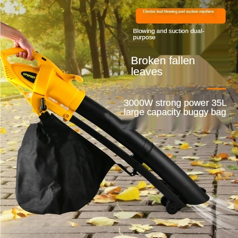 220V Leaf Suction Machine High-Power Portable Garden Leaf Shredder Blowing and Suction Dual-Purpose Hair Dryer Power Tools