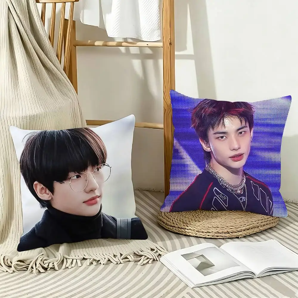 

COOL K-pop H-Hyunjin Pillow Case Pattern Printed Pillowcase For Living Room Sofa Cushion Cover