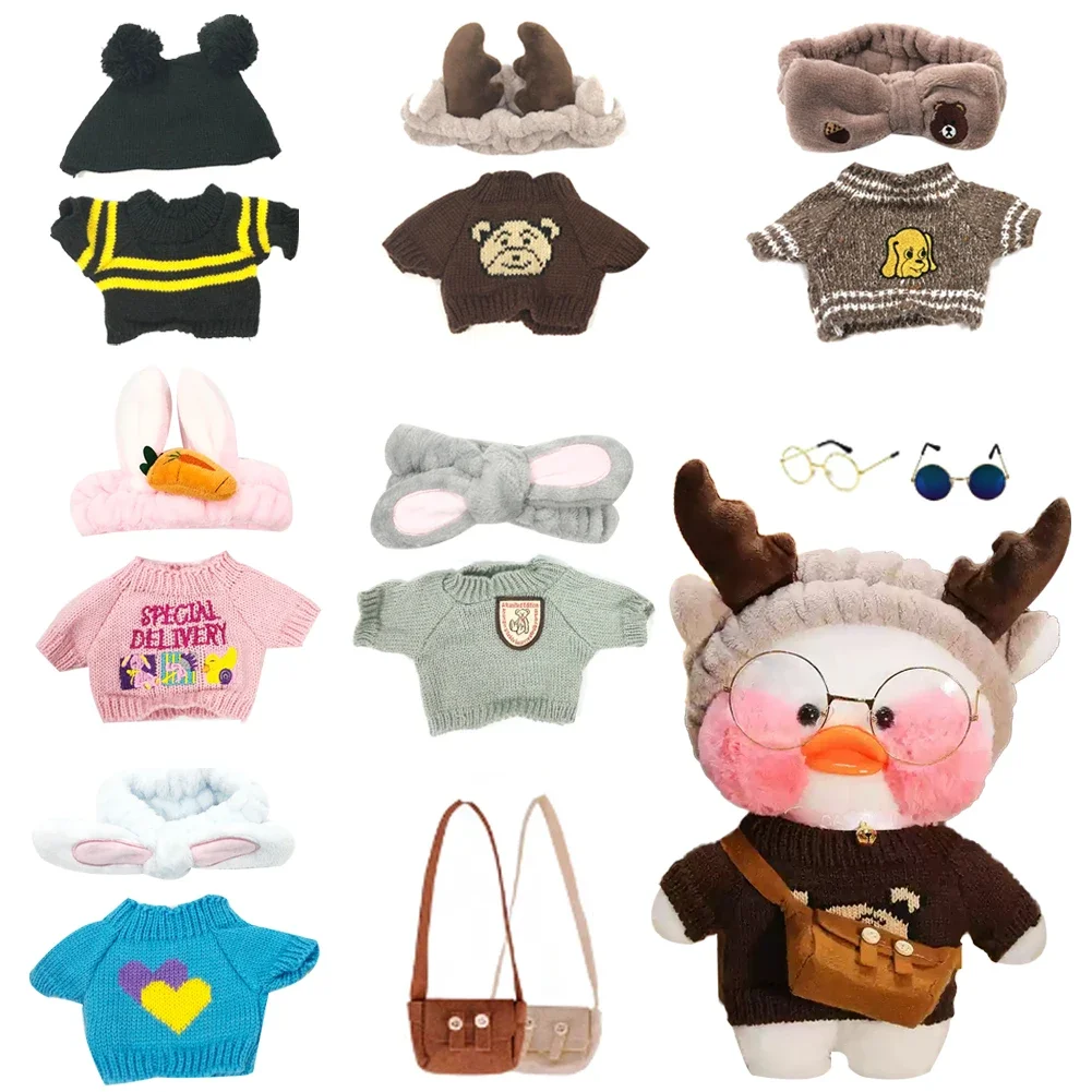 30cm for Cafe LaLafanfan Duck Clothes Hoodie Cartoon Plush Toy Stuffed Soft Duck Doll Toys Birthday Girl`s Gift for Kids DIY