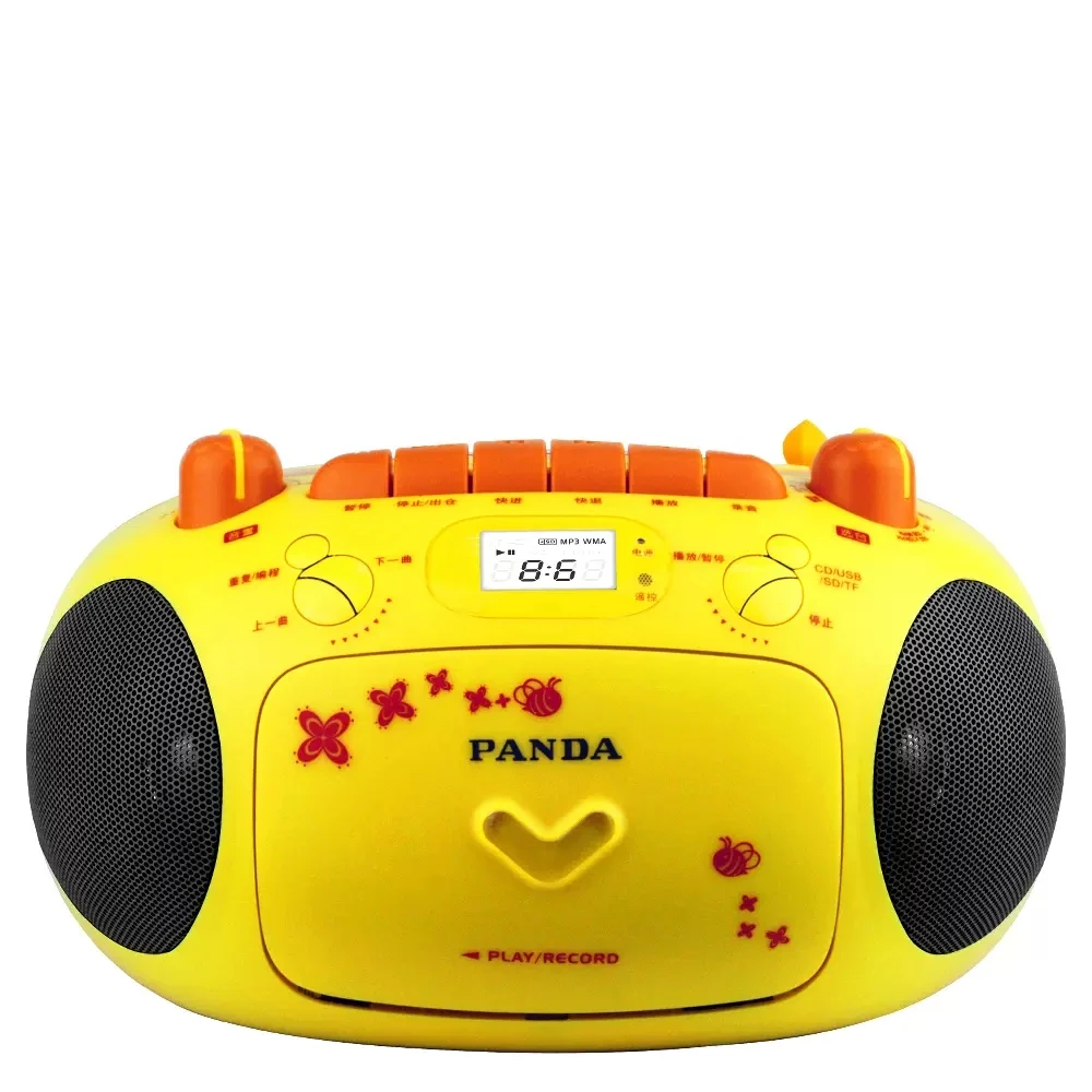 PANDA CD-201 CD Boombox Cassette Player Tape Recorder Repeater FM MW Radio Remote Control Stereo HiFi Soundcore Music Speakers