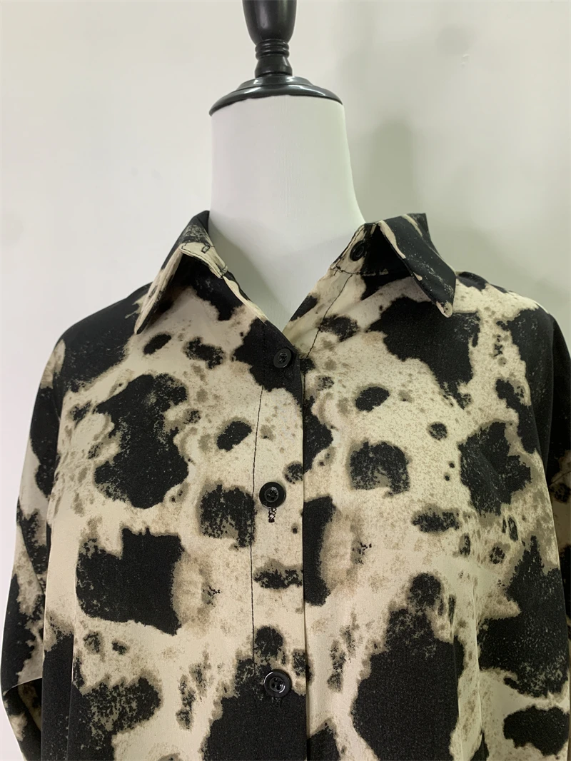 ropa de mujer camisas Leopard Print Women Vintage Shirt Casual Long Sleeve Loose Top Blouse Autumn Long Sleeve Casual Streetwear